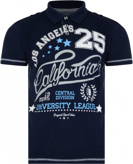 Kam Jeans 5219 Los Angeles Polo Navy - Polo-shirts für herren - Polo-Shirts für Herren in großen Größen