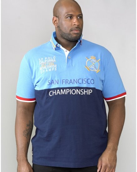 D555 Ernest Polo Blue & Navy - Polo-shirts für herren - Polo-Shirts für Herren in großen Größen