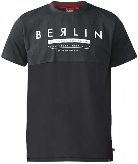 D555 Hamish T-shirt Charcoal & Black - Herren-T-shirts - Herren-T-Shirts in großen Größen