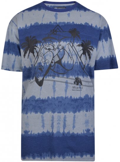 Kam Jeans 5206 Venice Beach T-shirt Blue - Herren-T-shirts - Herren-T-Shirts in großen Größen
