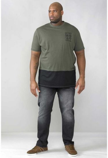 D555 Emerson T-shirt Khaki & Black - Herren-T-shirts - Herren-T-Shirts in großen Größen