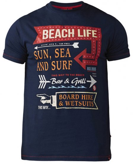D555 Kennedy T-shirt Navy - Herren-T-shirts - Herren-T-Shirts in großen Größen