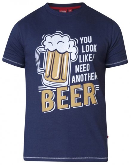 D555 Murray T-shirt Navy - Herren-T-shirts - Herren-T-Shirts in großen Größen