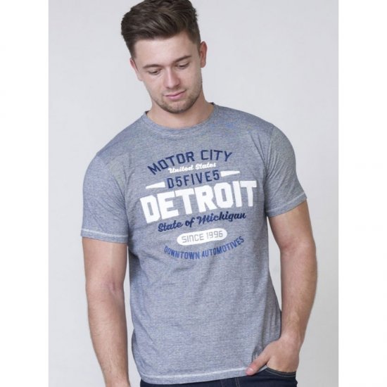 D555 Darcy Embroidered T-shirt Blue - Herren-T-shirts - Herren-T-Shirts in großen Größen