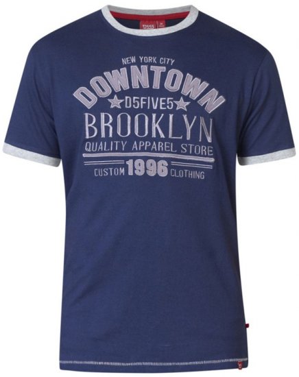 D555 Hatter T-shirt Navy - Herren-T-shirts - Herren-T-Shirts in großen Größen