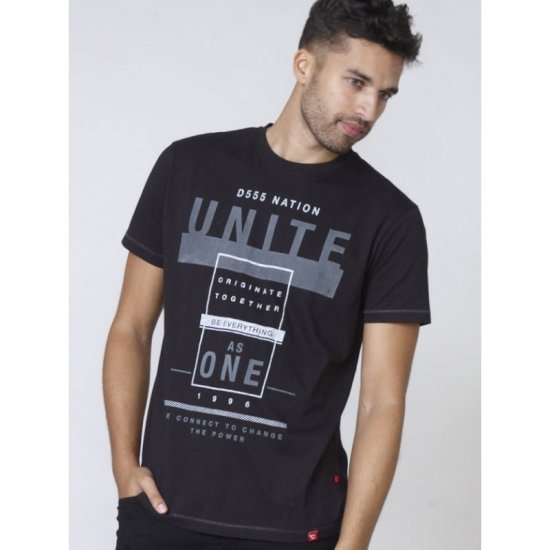 D555 Phillip T-shirt Black - Herren-T-shirts - Herren-T-Shirts in großen Größen