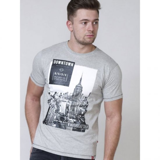 D555 Clive T-shirt Grey - Herren-T-shirts - Herren-T-Shirts in großen Größen