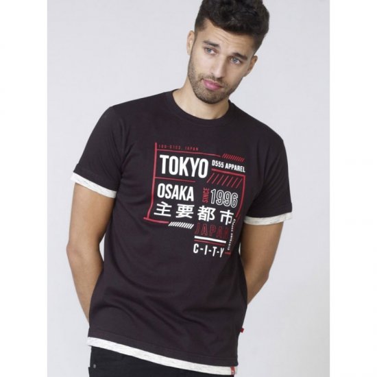 D555 Merlin T-shirt Black - Herren-T-shirts - Herren-T-Shirts in großen Größen