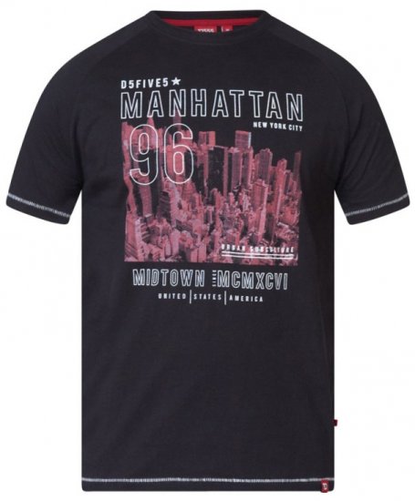 D555 Perry T-shirt Black - Herren-T-shirts - Herren-T-Shirts in großen Größen