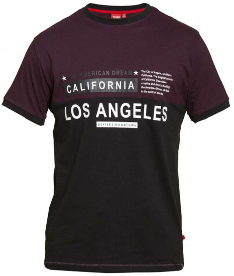 D555 Jackson T-shirt Burgundy - Herren-T-shirts - Herren-T-Shirts in großen Größen