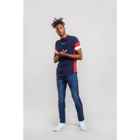 D555 Baker T-shirt Navy - Herren-T-shirts - Herren-T-Shirts in großen Größen