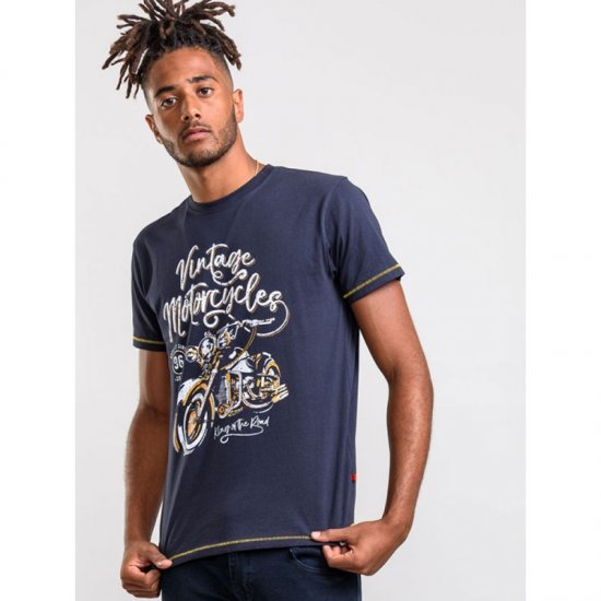 D555 Slater T-shirt Navy - Herren-T-shirts - Herren-T-Shirts in großen Größen