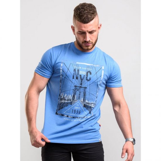D555 Monty T-shirt Blue - Herren-T-shirts - Herren-T-Shirts in großen Größen