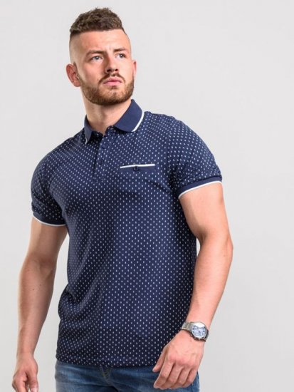 D555 Rogers Printed Polo Navy - Polo-shirts für herren - Polo-Shirts für Herren in großen Größen
