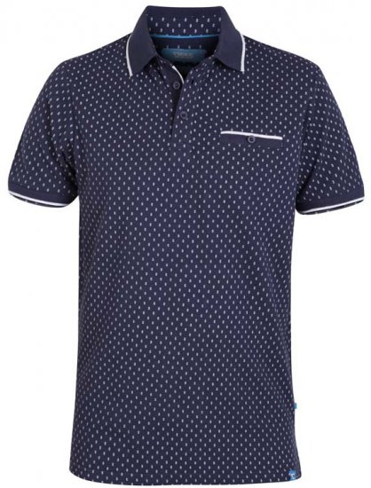 D555 Rogers Printed Polo Navy - Polo-shirts für herren - Polo-Shirts für Herren in großen Größen