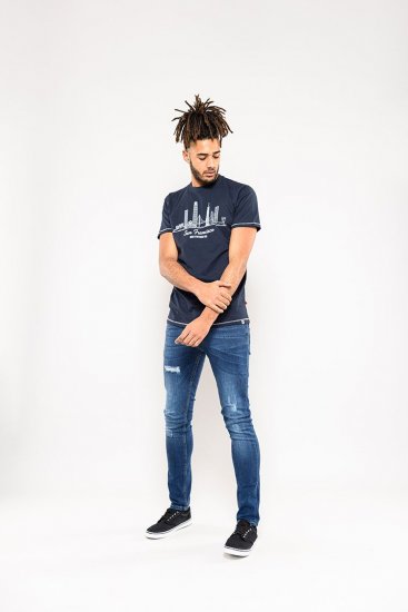 D555 Randwick San Francisco Printed T-Shirt Navy - Herren-T-shirts - Herren-T-Shirts in großen Größen
