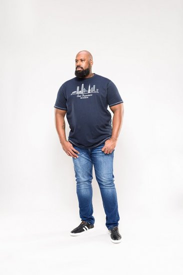 D555 Randwick San Francisco Printed T-Shirt Navy - Herren-T-shirts - Herren-T-Shirts in großen Größen