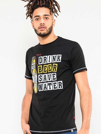 D555 Salford Save Water Drink Beer T-shirt Black - Herren-T-shirts - Herren-T-Shirts in großen Größen