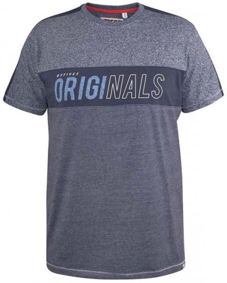 D555 Anson Originals Printed T-shirt Denim Marl - Herren-T-shirts - Herren-T-Shirts in großen Größen