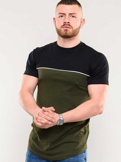 D555 Buckland Couture Cut And Sew Curved Hem T-Shirt - Herren-T-shirts - Herren-T-Shirts in großen Größen