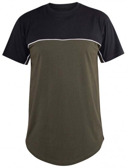 D555 Buckland Couture Cut And Sew Curved Hem T-Shirt - Herren-T-shirts - Herren-T-Shirts in großen Größen
