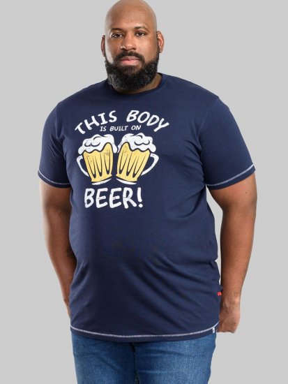 D555 Dartmoor Built On Beer Printed T-Shirt - Herren-T-shirts - Herren-T-Shirts in großen Größen