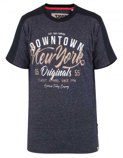 D555 Tiverton Printed Fine Stripe T-shirt - Herren-T-shirts - Herren-T-Shirts in großen Größen