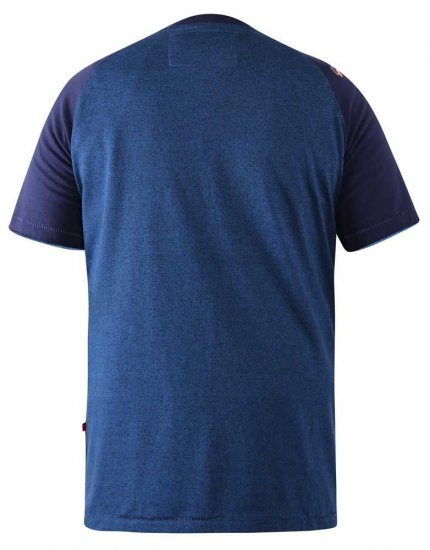 D555 Porter Raglan Sleeve Printed T-Shirt Blue - Herren-T-shirts - Herren-T-Shirts in großen Größen