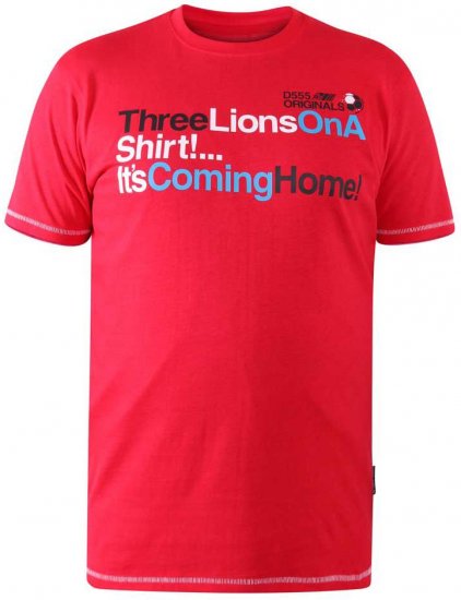 D555 LIONS England T-shirt - Herren-T-shirts - Herren-T-Shirts in großen Größen