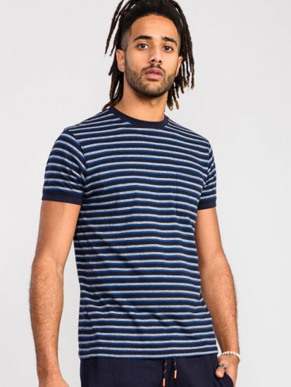 D555 Beamont Jacquard Stripe T-Shirt - Herren-T-shirts - Herren-T-Shirts in großen Größen