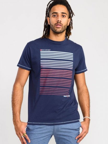D555 Cransford Gradient Line Printed T-Shirt - Herren-T-shirts - Herren-T-Shirts in großen Größen