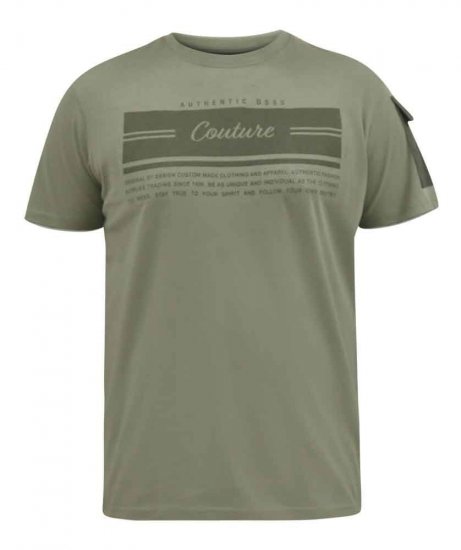 D555 Yarwell Printed T-Shirt With Sleeve Pocket - Herren-T-Shirts in großen Größen - Herren-T-Shirts in großen Größen