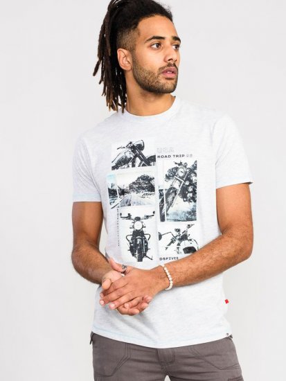 D555 Trafford Bike Photo Printed T-Shirt White - Herren-T-shirts - Herren-T-Shirts in großen Größen