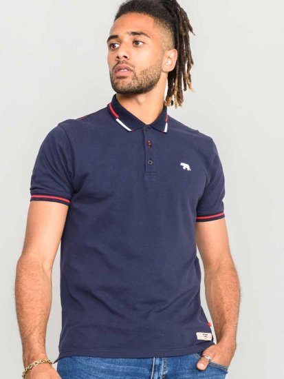 D555 Sloane Polo Shirt With Chest Embroidery Navy - Polo-shirts für herren - Polo-Shirts für Herren in großen Größen