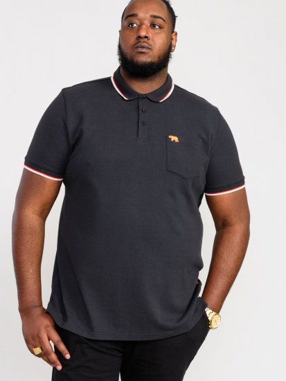 D555 Kirby Birdseye Pique Polo Black - Polo-shirts für herren - Polo-Shirts für Herren in großen Größen