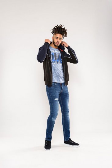 D555 Vincent Full Zip Hoody With Chest And Sleeve Piping Detail - Herren-sweater und -hoodies - Herren-Sweater und -Hoodies in großen Größen