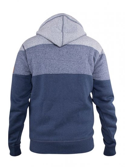 D555 Columbus Cut And Sew Panelled Zip Through Hoody Blue - Herren-sweater und -hoodies - Herren-Sweater und -Hoodies in großen Größen