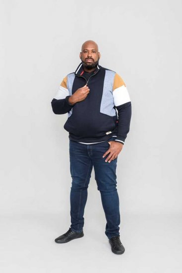 D555 Kenington Cut And Sew Half Zipper Sweatshirt - Herren-sweater und -hoodies - Herren-Sweater und -Hoodies in großen Größen