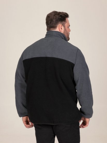 D555 Daly Quarter Zip Fleece Sweatshirt Schwarz/Grau - Herren-sweater und -hoodies - Herren-Sweater und -Hoodies in großen Größen