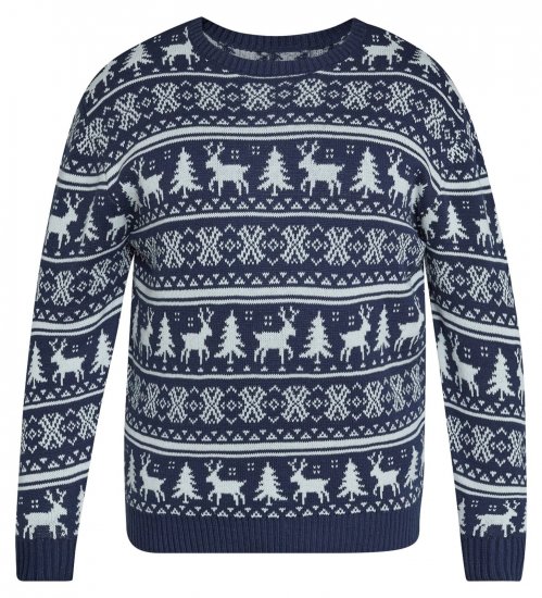 North Latitude 63144 Fjell Reindeer Knit Navyblau - Herren-sweater und -hoodies - Herren-Sweater und -Hoodies in großen Größen