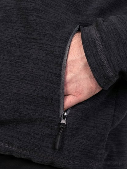 D555 Damien Micro Fleece Zip Through Hoody Schwarz/Grau - Herren-sweater und -hoodies - Herren-Sweater und -Hoodies in großen Größen