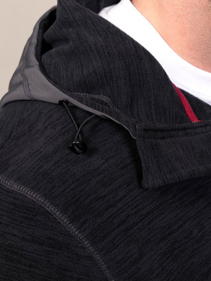 D555 Damien Micro Fleece Zip Through Hoody Schwarz/Grau - Herren-sweater und -hoodies - Herren-Sweater und -Hoodies in großen Größen