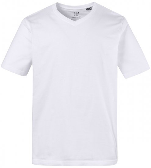 JP1880 702415 T-Shirt mit V-Ausschnitt Weiß - Herren-T-shirts - Herren-T-Shirts in großen Größen
