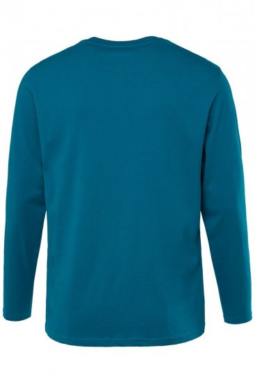 JP1880 Henley T-shirt Long Sleeve Blue - Herren-T-shirts - Herren-T-Shirts in großen Größen