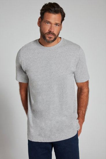 JP1880 702558 T-Shirt mit Rundhals Grau meliert - Herren-T-shirts - Herren-T-Shirts in großen Größen