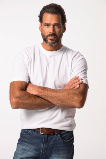 JP1880 702558 T-Shirt mit Rundhals Weiß - Herren-T-shirts - Herren-T-Shirts in großen Größen