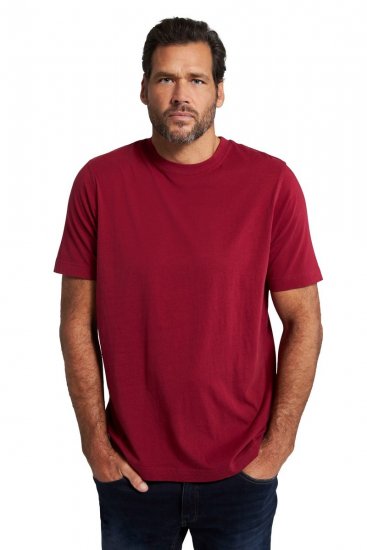 JP1880 702558 T-Shirt mit Rundhals Dunkelrot - Herren-T-shirts - Herren-T-Shirts in großen Größen