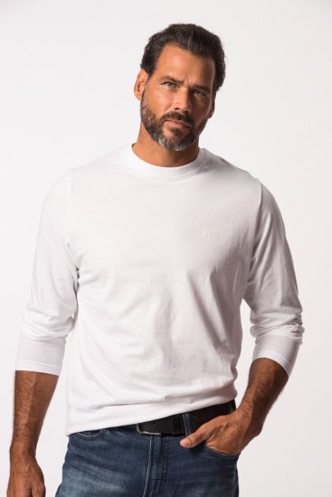 JP1880 702559 Langarmshirt Weiß - Herren-T-shirts - Herren-T-Shirts in großen Größen