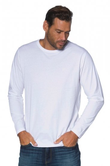 JP1880 702559 Langarmshirt Weiß - Herren-T-shirts - Herren-T-Shirts in großen Größen