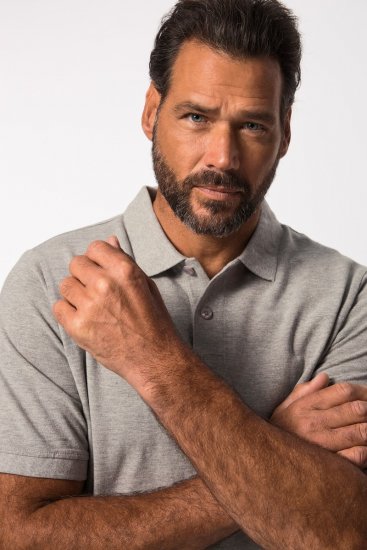 JP1880 702560 Poloshirt Grau meliert - Polo-shirts für herren - Polo-Shirts für Herren in großen Größen